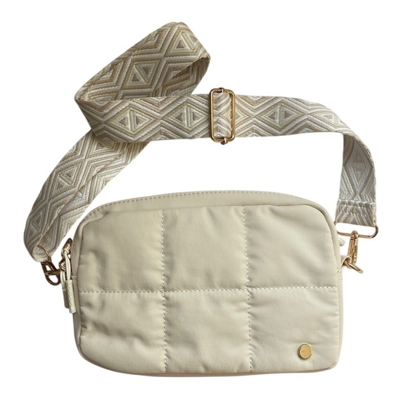 Amazon Handbags - Women's Cream Nylon Crossbody Belt Bag NWOT